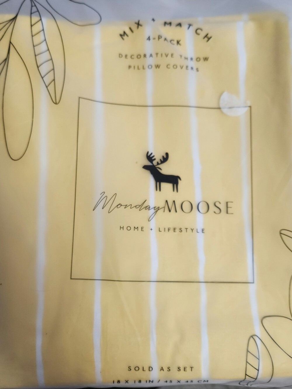 New Monday Moose 4 Pack Decorative Throw Pullow Covers
